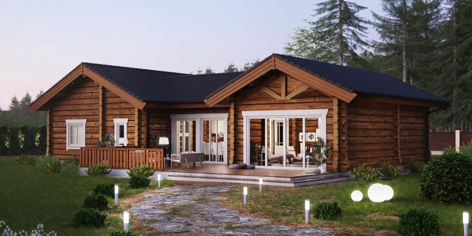 Одноэтажный дом деревянный норвежский
