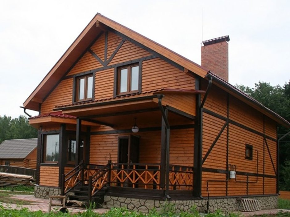 Деревянный дом имитация бруса