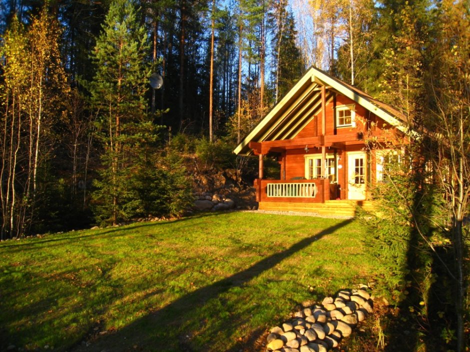 Финский домик в лесу