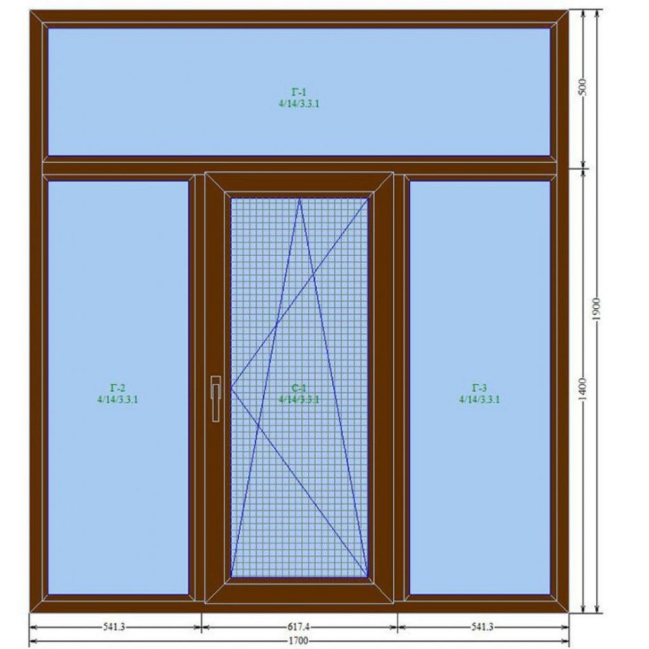 Окно высота 1700 ширина 2000