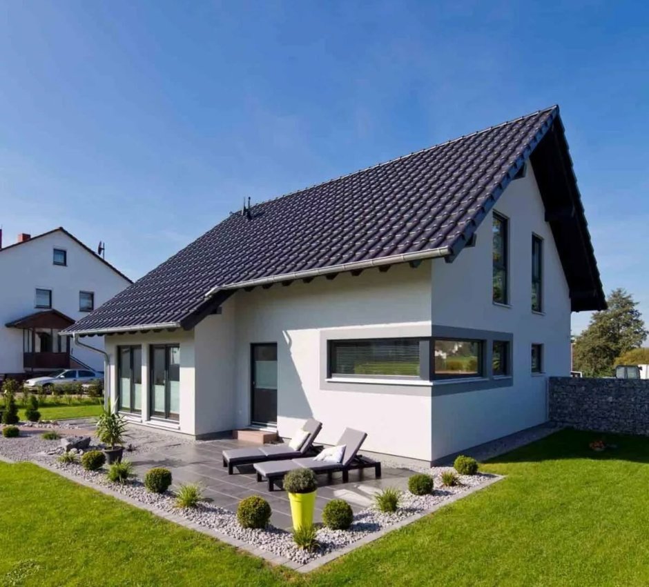 Красивые дома с двухскатной крышей