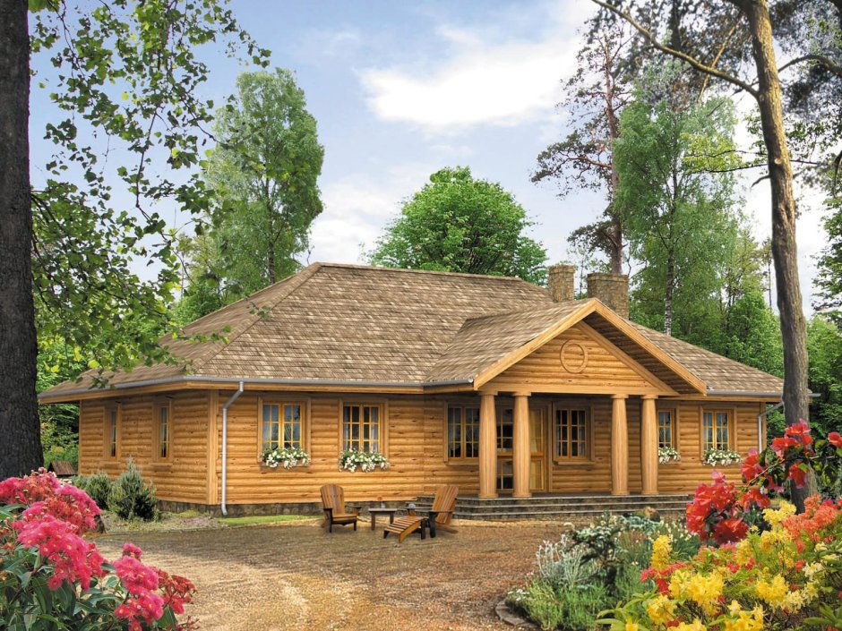 Одноэтажные деревянные домики