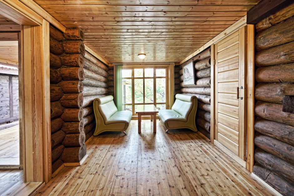 Интерьер деревянной бани