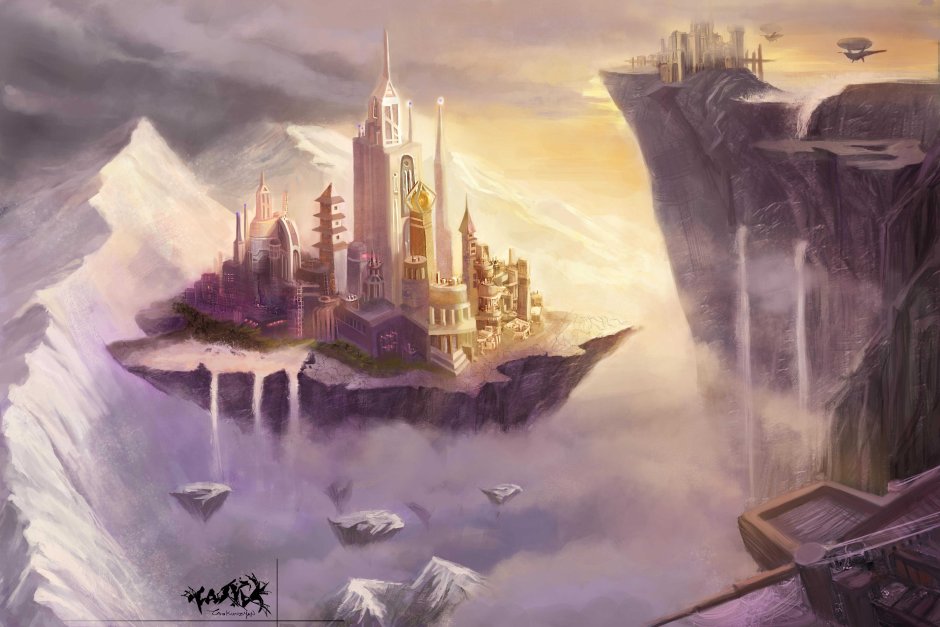 Космический дворец Sci Fi Art