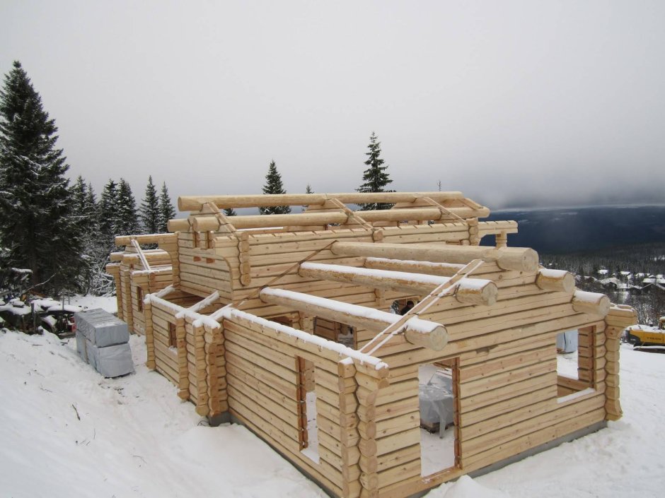 Деревянный дом по норвежской технологии лафет