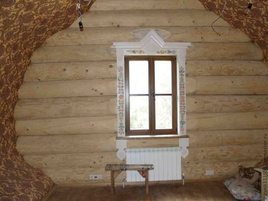 Окна в деревянном доме внутри