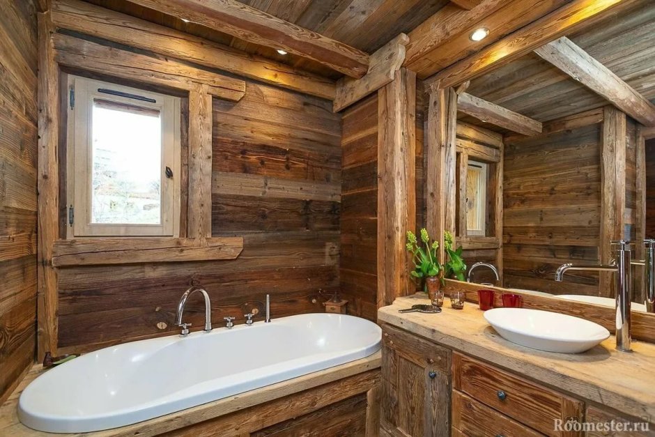 Деревенская ванная комната