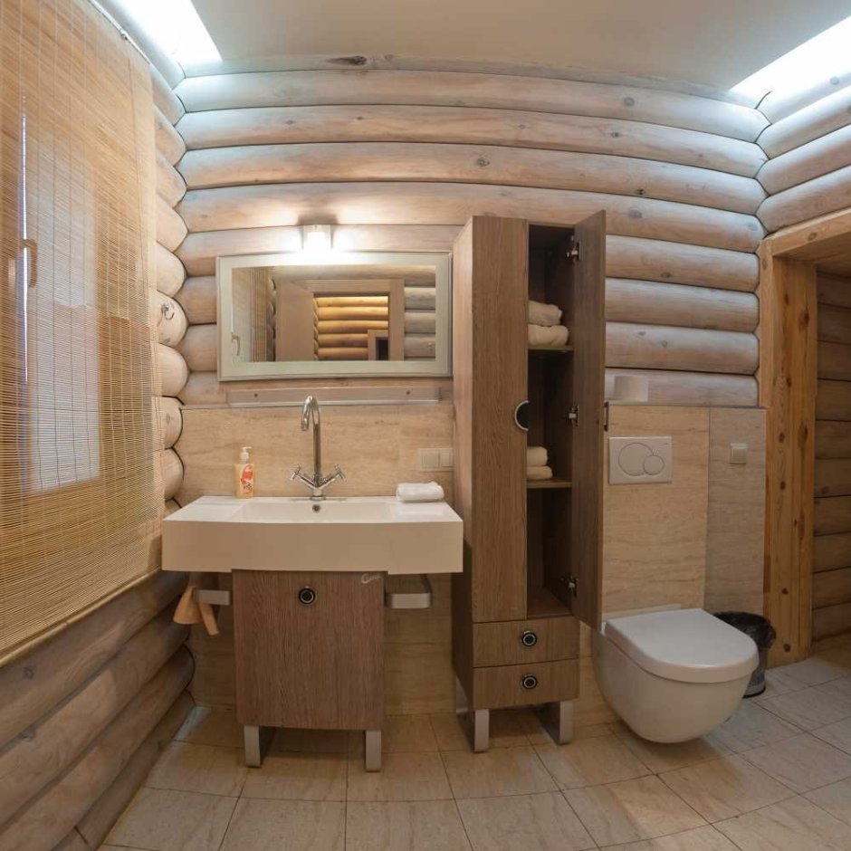 Ванные комнаты в доме из клееного бруса