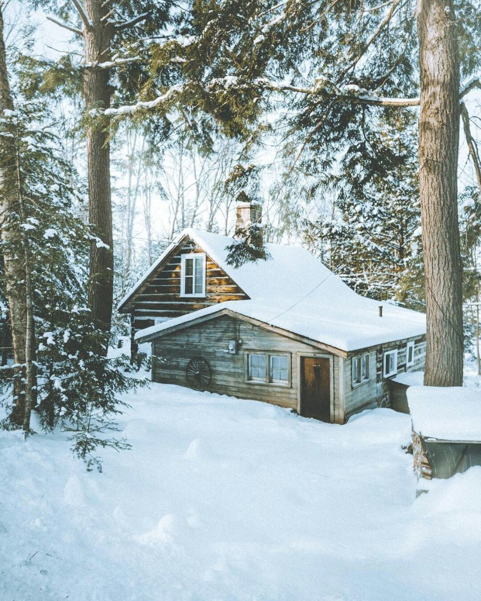 Домик в зимнем лесу
