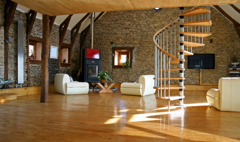 Шикарные деревянные лестницы