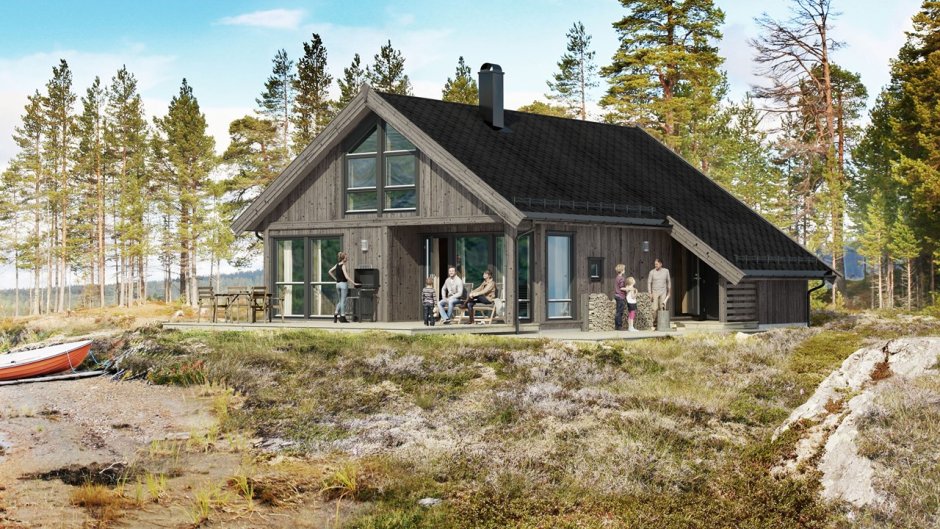 Каркасный дом в норвежском стиле (73 фото)