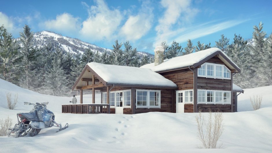 Зимний дом в норвежском стиле
