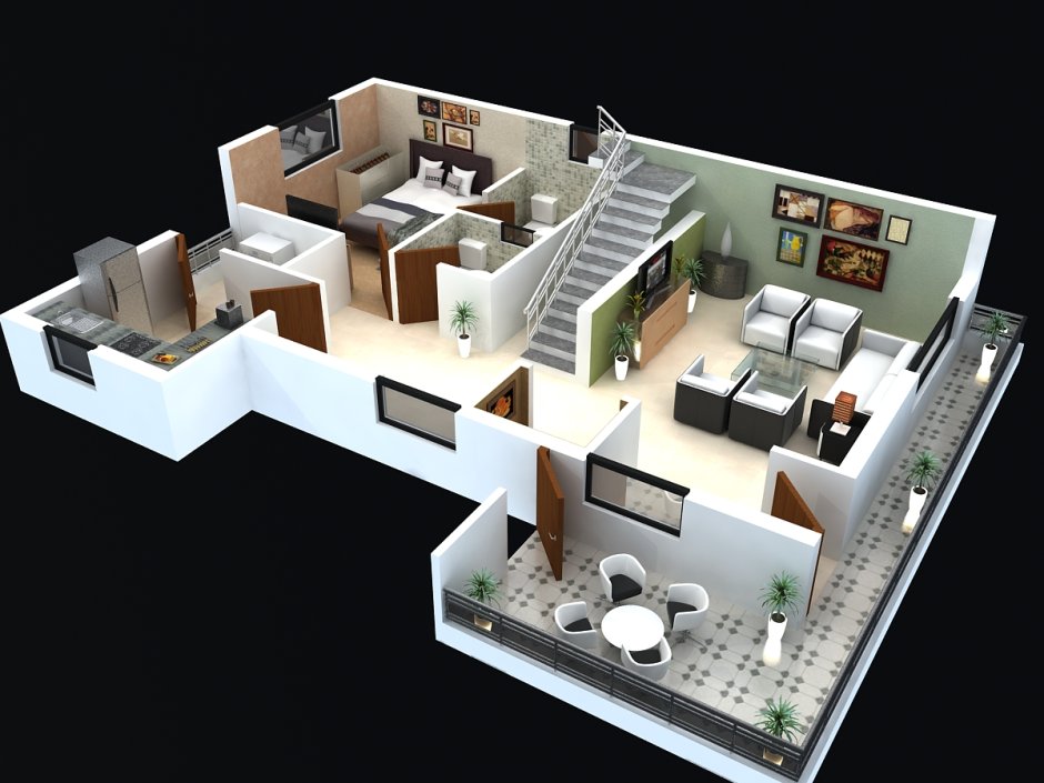 Дом Floorplan 3d
