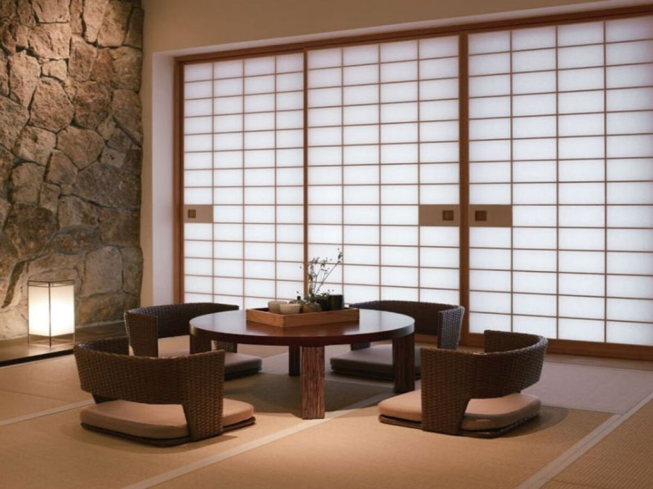 Японский Минимализм в интерьере мебель