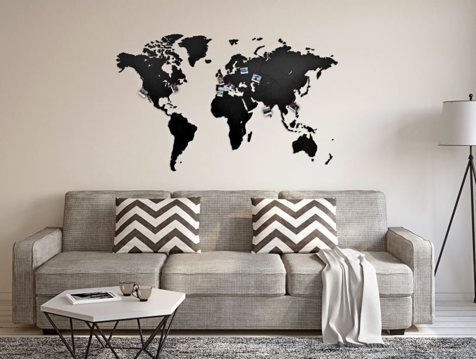 Карта мира из дерева Map Wall decoration