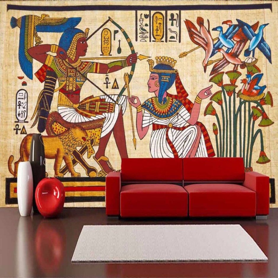 Египетский стиль в интерьере фреска