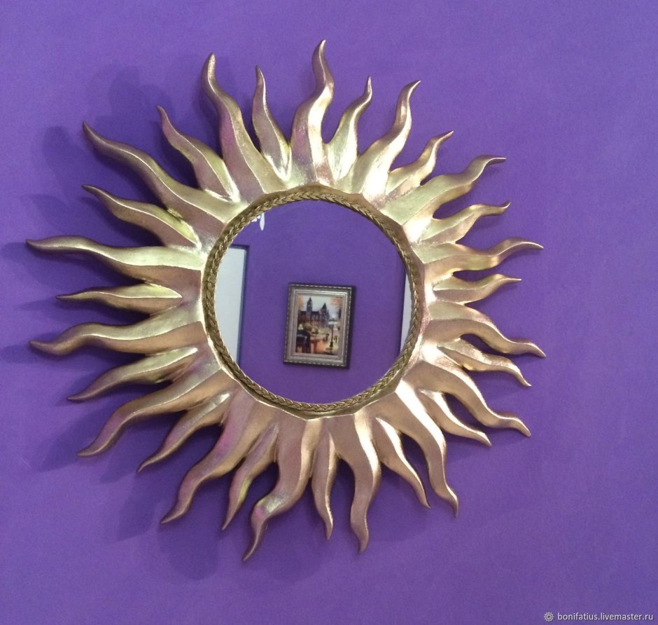 Зеркало-солнце настенное золотое "Белладжио Голд"