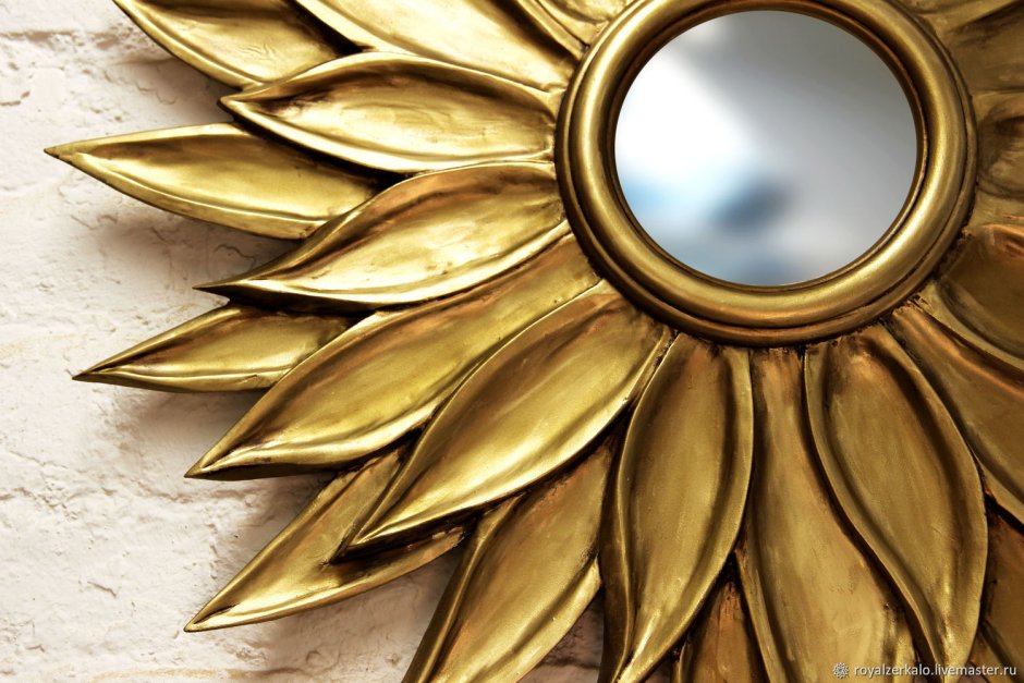 Зеркало-солнце золотое большое Bright Sun Garda Decor