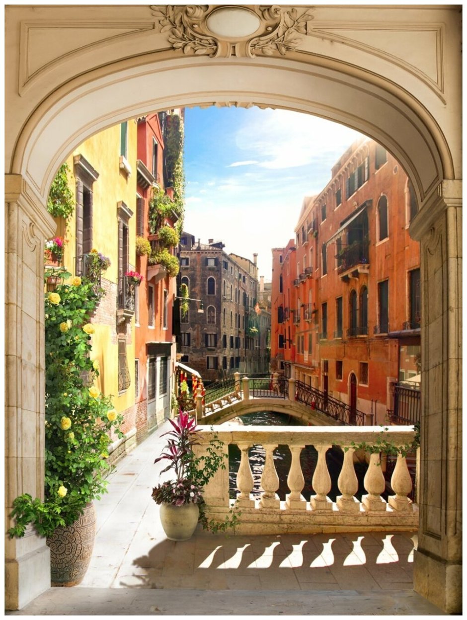 Фреска Венеция узкая улочка арка