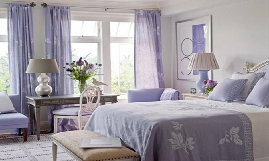 Спальня в стиле Прованс в современном стиле цвет Лаванда