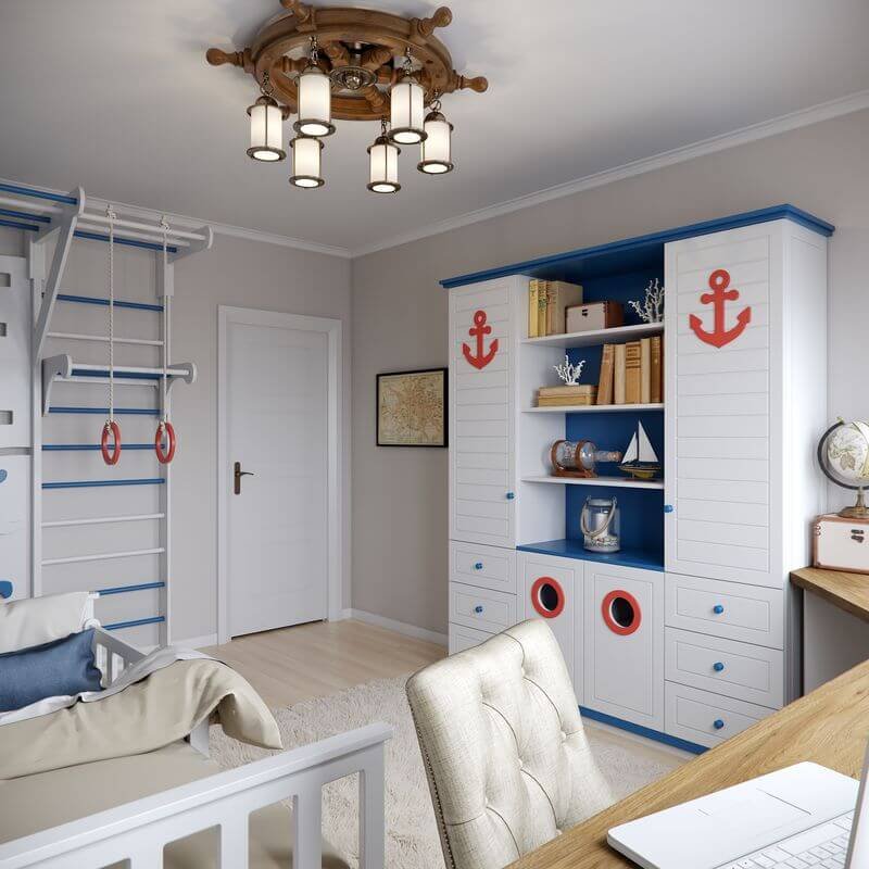 Комната в морском стиле для мальчика (66 фото)