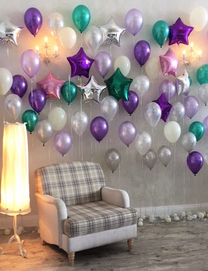 Украшение комнаты шарами на день рождения
