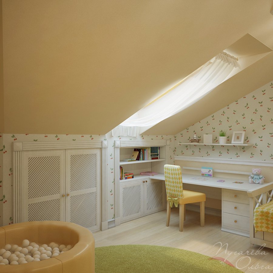Детские комнаты на мансардном этаже