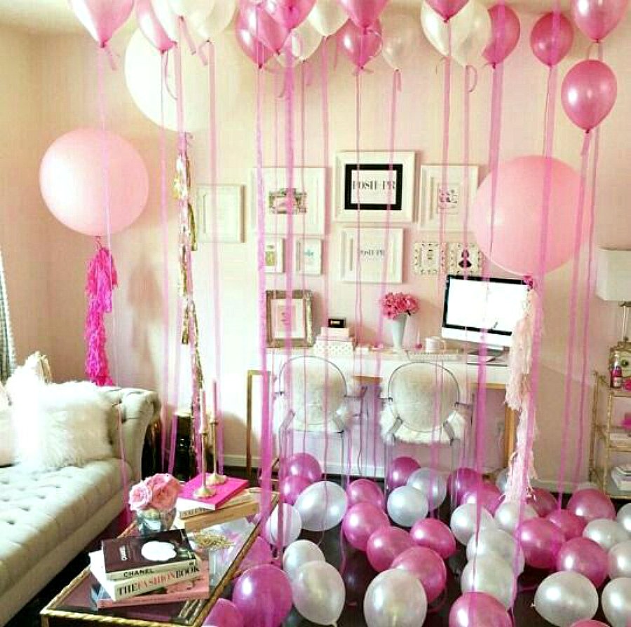 Украшение комнаты на день рождения девушки