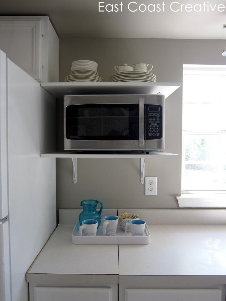 Полка для микроволновки в кухонном гарнитуре