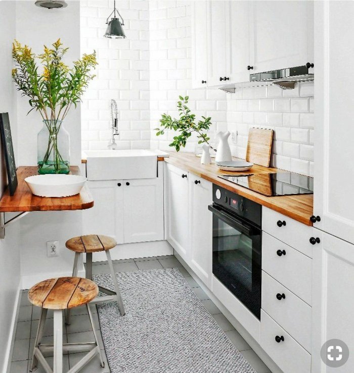 Маленькая кухня в скандинавском стиле хрущевка