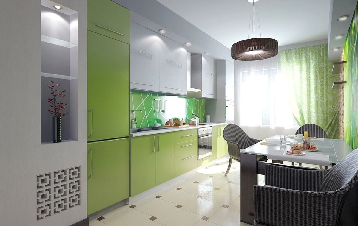 Кухня в серо зеленом цвете дизайн фото