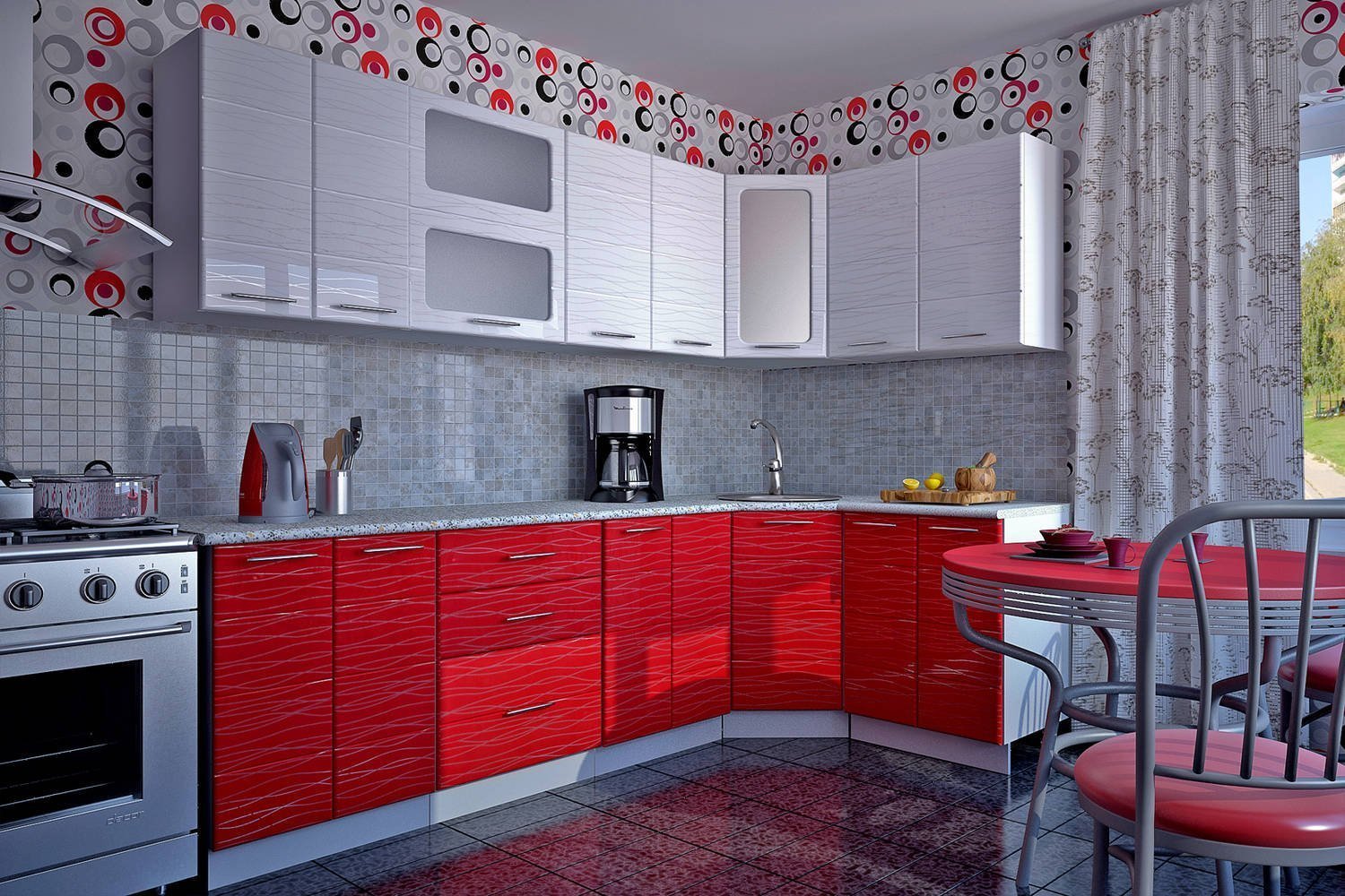 Кухни така. Красные кухни. Красный кухонный гарнитур. Кухонный гарнитур красный с белым. Красивые красные кухни.