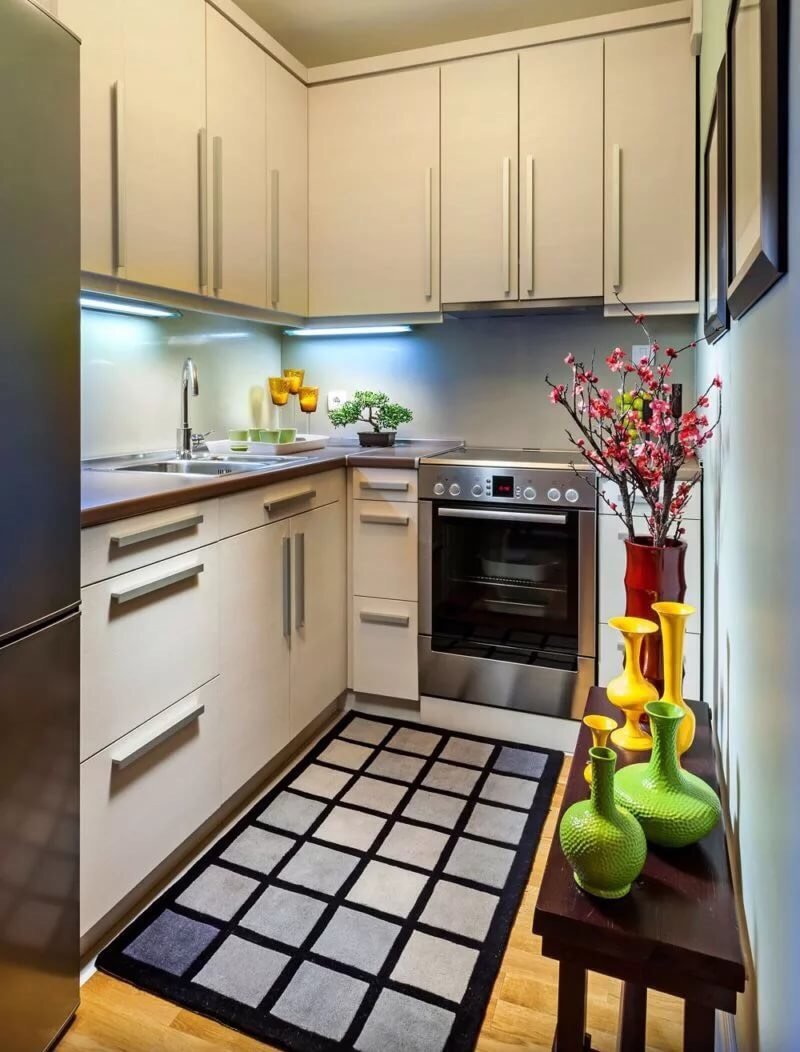 Дизайн малогабаритных кухонь (74 фото)