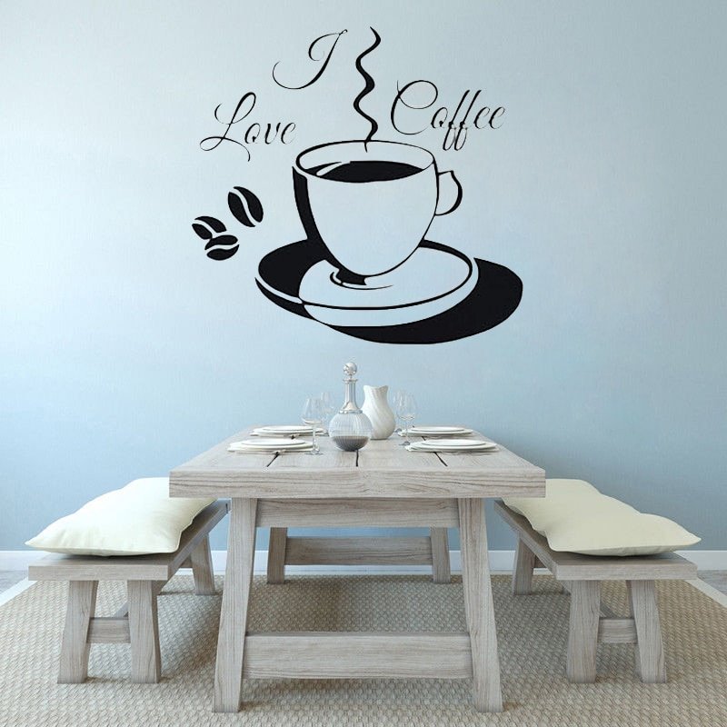 Угловой рисунок на стене кофе