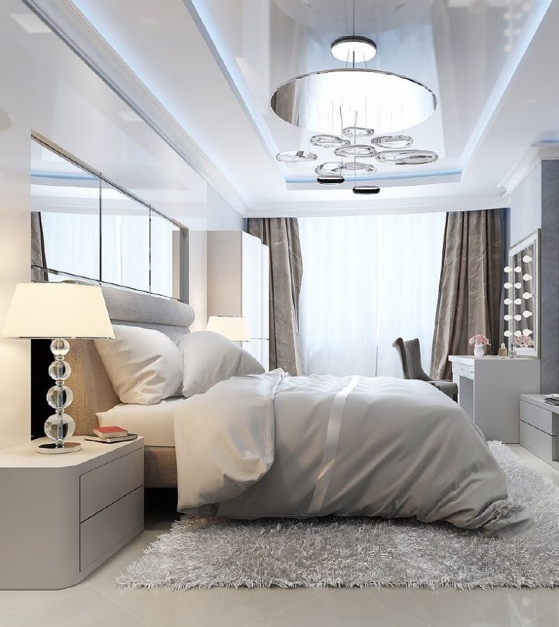 Современные стильные потолки для спальни