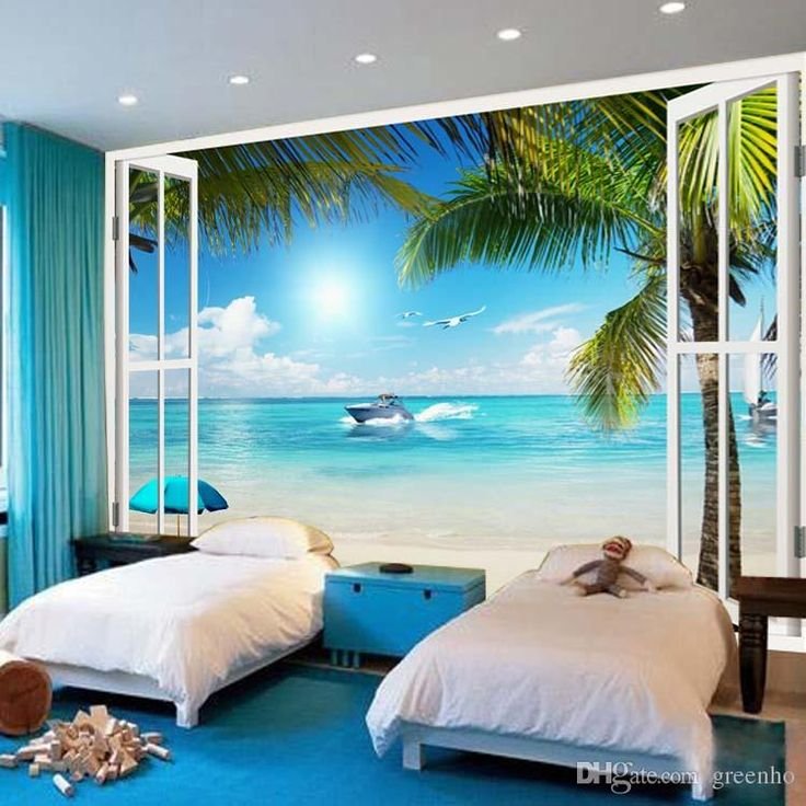 Спальня в тропическом стиле для подростка