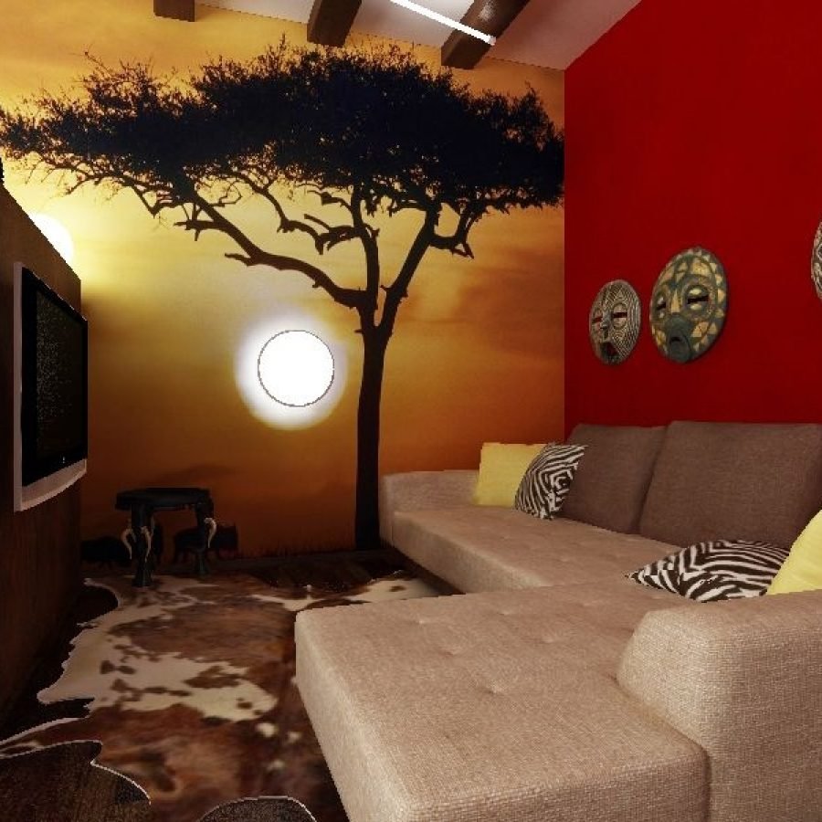 Интерьер спальни в современном стиле Африка