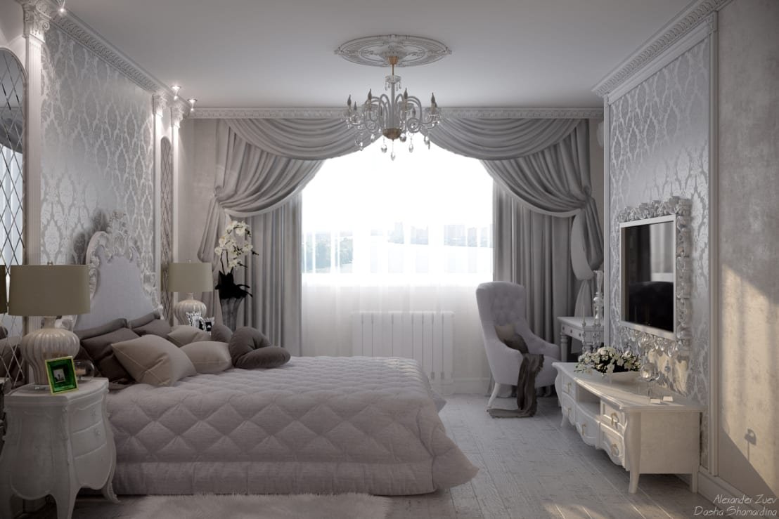 Дизайн спальни в стиле современная классика