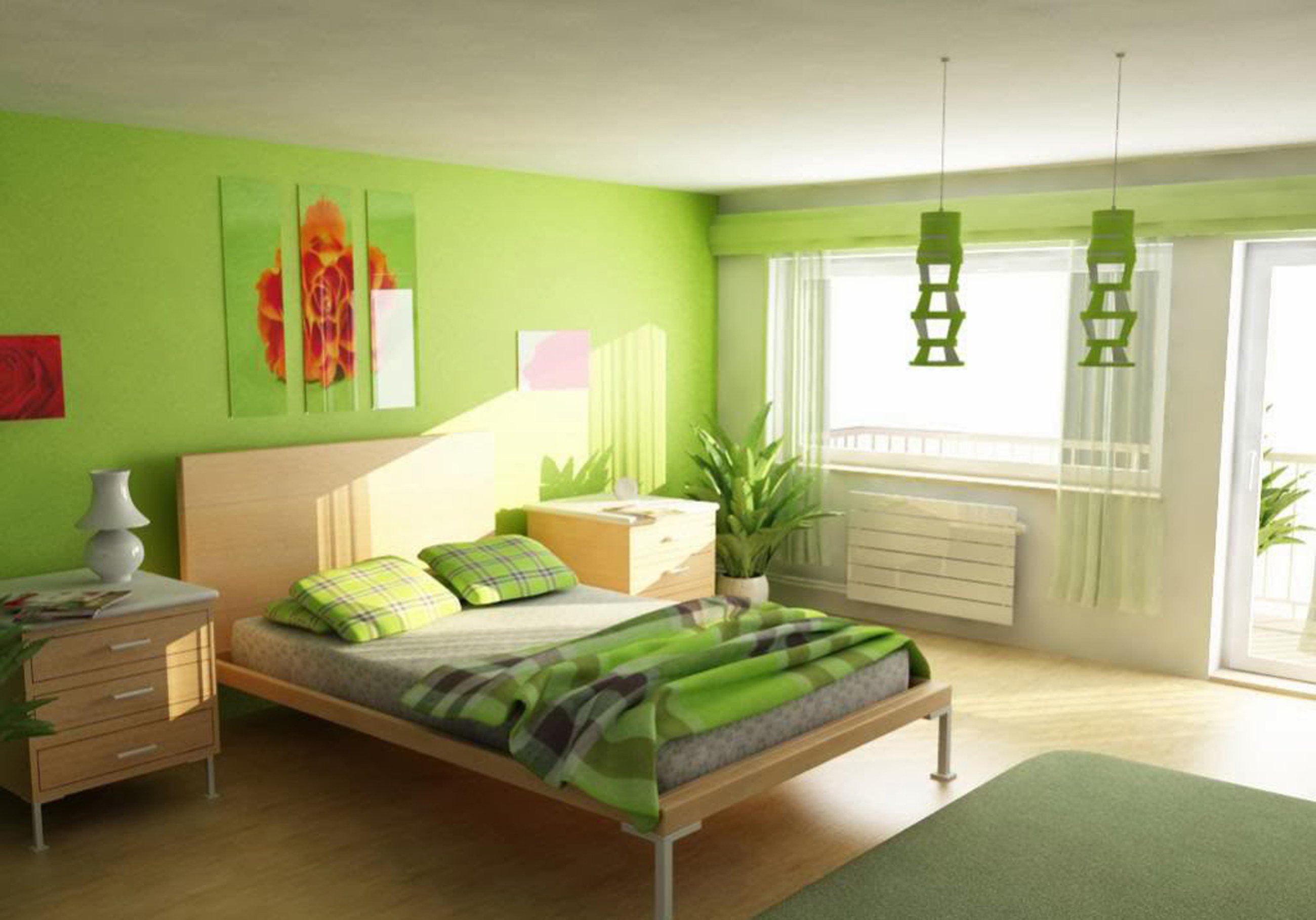 Обои в зеленых тонах. Спальня в салатовых тонах. Зеленый цвет в интерьере. Комната в зеленом цвете. Комната с зелеными стенами.