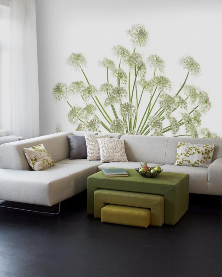 Стильные фотообои в интерьере