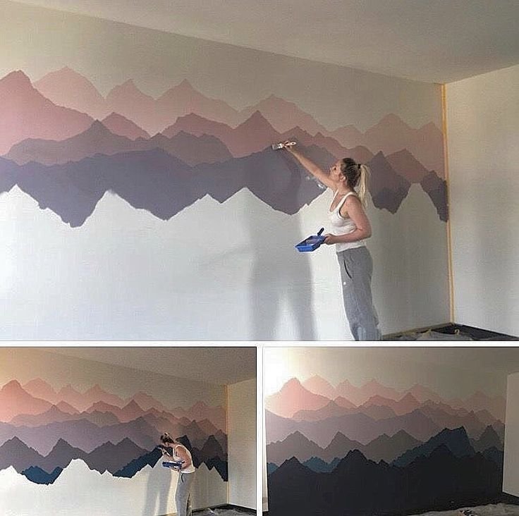 Нарисовать горы на стене