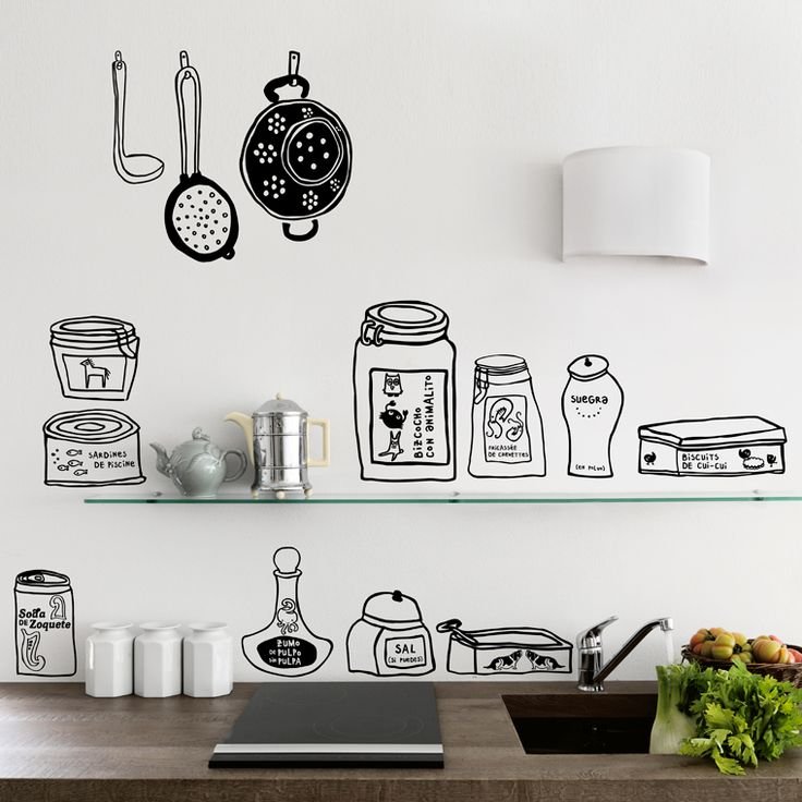 Кухонная стена в иллюстрации