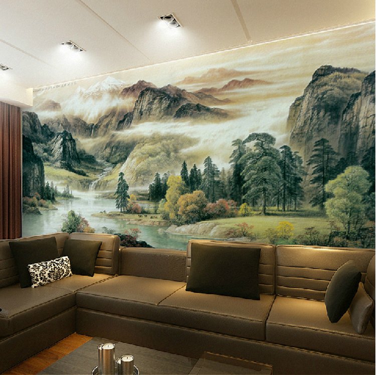 Пейзаж на стене в квартире