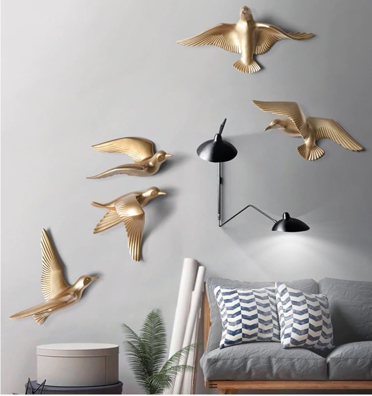 Птички на стене в интерьере (83 фото)