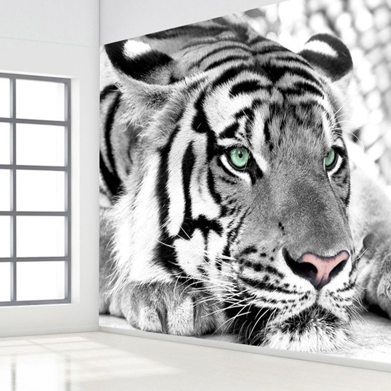 Фотообои тигр на кирпичной стене