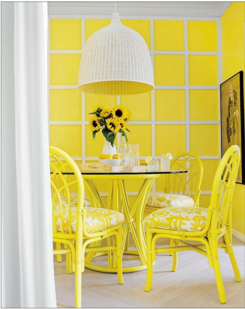 Белая кухня желтые стены (56 фото)