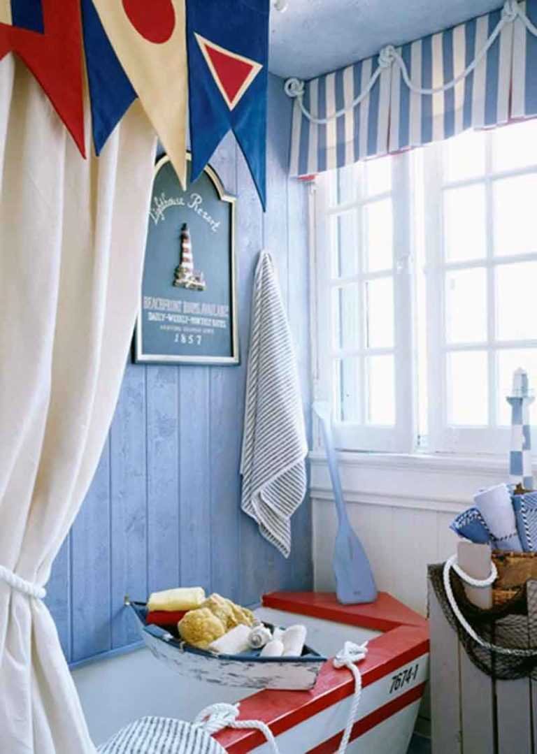Римская штора в морском стиле для детской