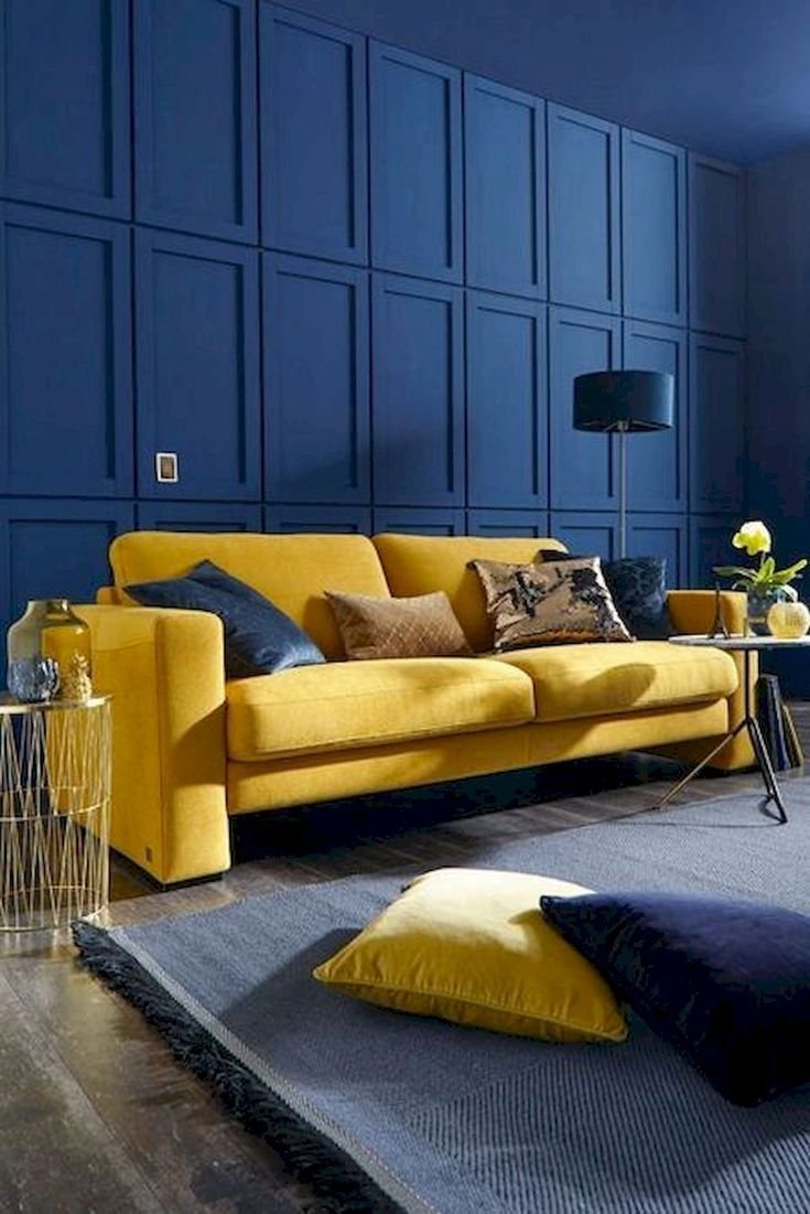 Гостиные с желтым диваном