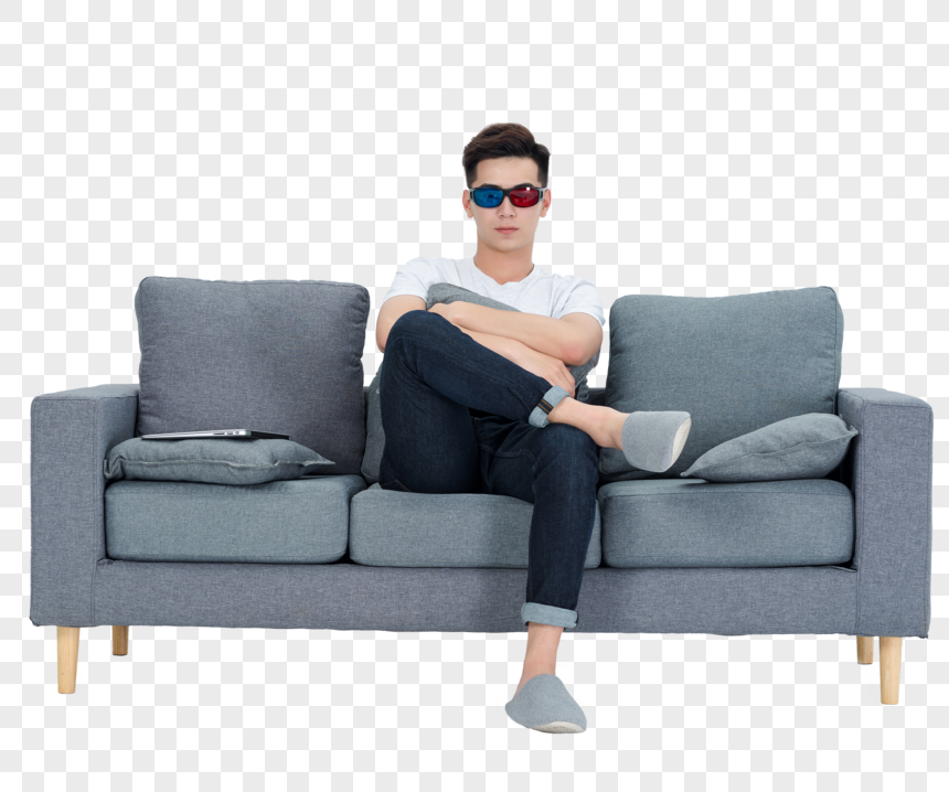 Мужик сидит на диване