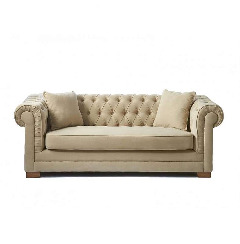 Бежевый кожаный диван в интерьере